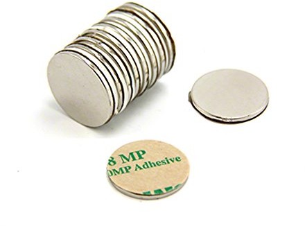 first4magnetsTM first4magnets f2015sa 10 samoprzylepne N42 magnesów neodymowych Süd wyciągnąć, 2 kg, opakowanie z 10, metalowy, srebrny, o średnicy 20 MM X 1,5 MM F2015SA-10