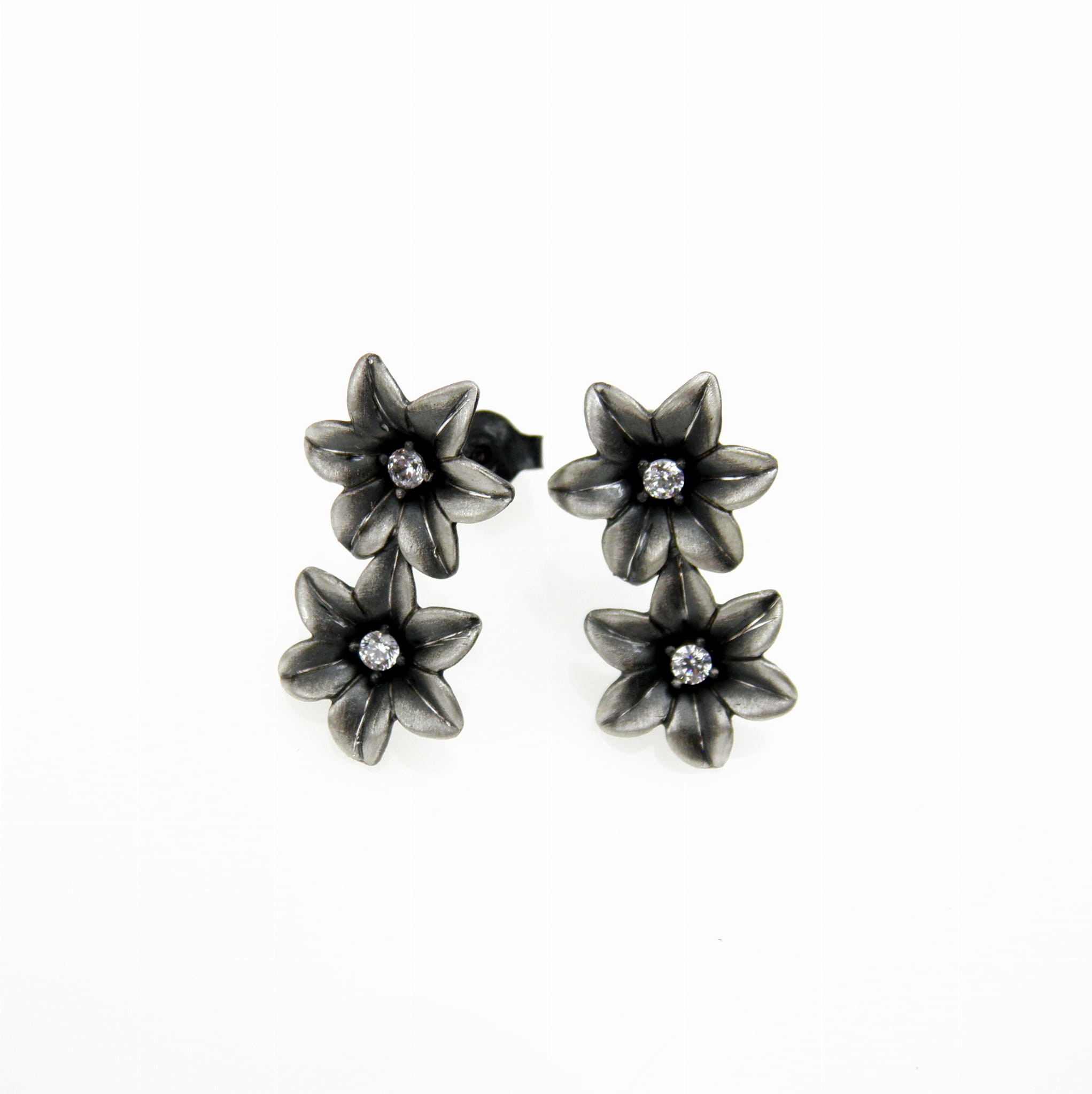 Venus Galeria Niezapominajki II grafitowe - kolczyki na sztyftach