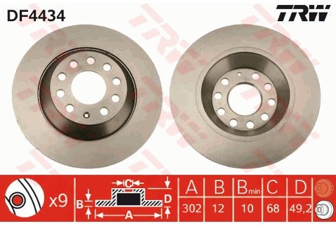 TRW Tarcza hamulcowa DF4434