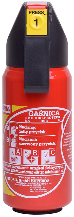 Gloria Gaśnica proszkowa 1 kg GLO-P-1-GAM