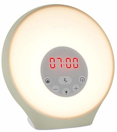 Lumie Sunrise alarm  efekt wschodu słońca i zachodu słońca, budzik, dźwięk i nastrojowe światło