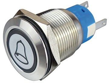 Unbekannt sintron Connect oświetlenie na metalowy pierścień przycisk 19 MM z symbolem dzwonek i biały 207359
