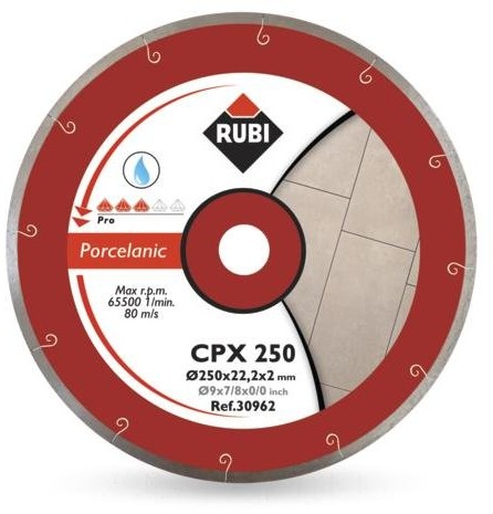 RUBI Tarcza diamentowa do gresu porcelanowego Pro, CPX, 250x25,4 mm