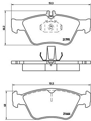 BREMBO Zestaw klocków hamulcowych, hamulce tarczowe P 50 023