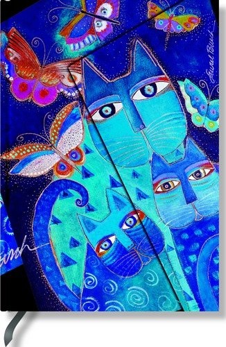 Hartley&Marks Publishers Ltd Notatnik Midi Blue Cats & Butterflies, linia