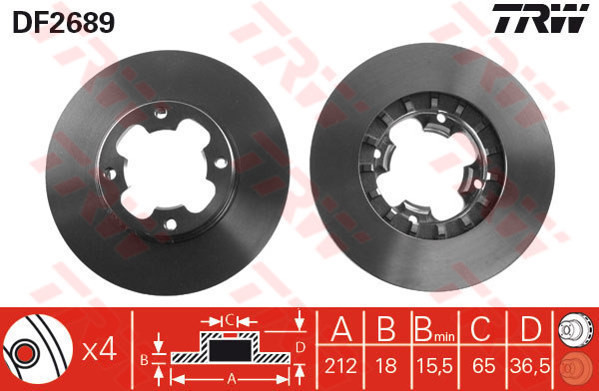 TRW Tarcza hamulcowa DF2689
