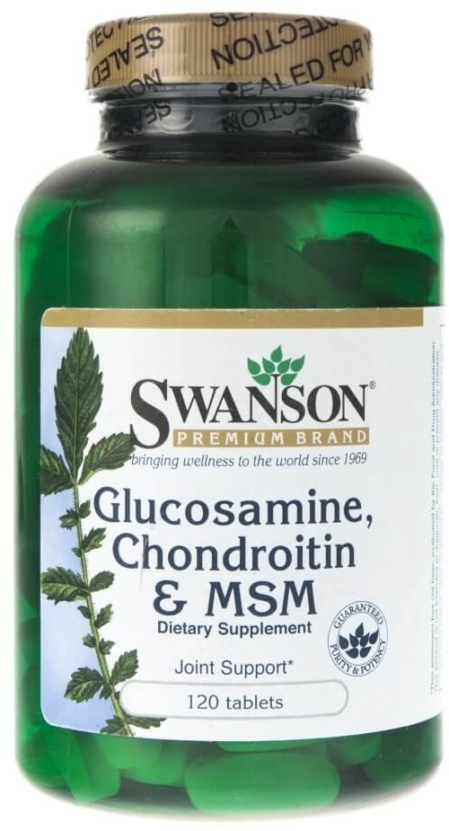 SWANSON Glukozamina Chondroityna MSM 500 mg - 120 tabletek