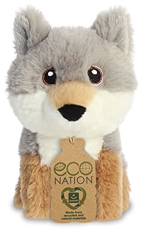 Aurora 35077, Eco Nation Mini Wilk, 13 cm, miękka zabawka, wielokolorowa 35077
