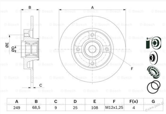 BOSCH Tarcza hamulcowa 0 986 479 E72 BD2704 0986479E72