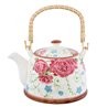 Clayre & Eef Porcelanowy Dzbanek z Rattanowym Uchem w Kwiaty B 6CETE0020