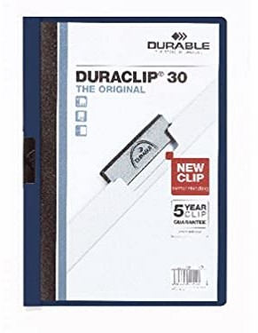 Durable 220028 Skoroszyt zaciskowy Duraclip Original 30, opak. 25 sztuk, kolor ciemnogranatowy. 220028