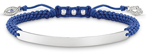 THOMAS SABO Thomas Sabo damski bransoletka Love Bridge srebro 925 wysokiej próby Nylon cyrkonia kolor biały-niebieski długość od 14.5 do 21 cm mostek 5 cm lba0066  897  1-l21 V LBA0066-897-1-L21v