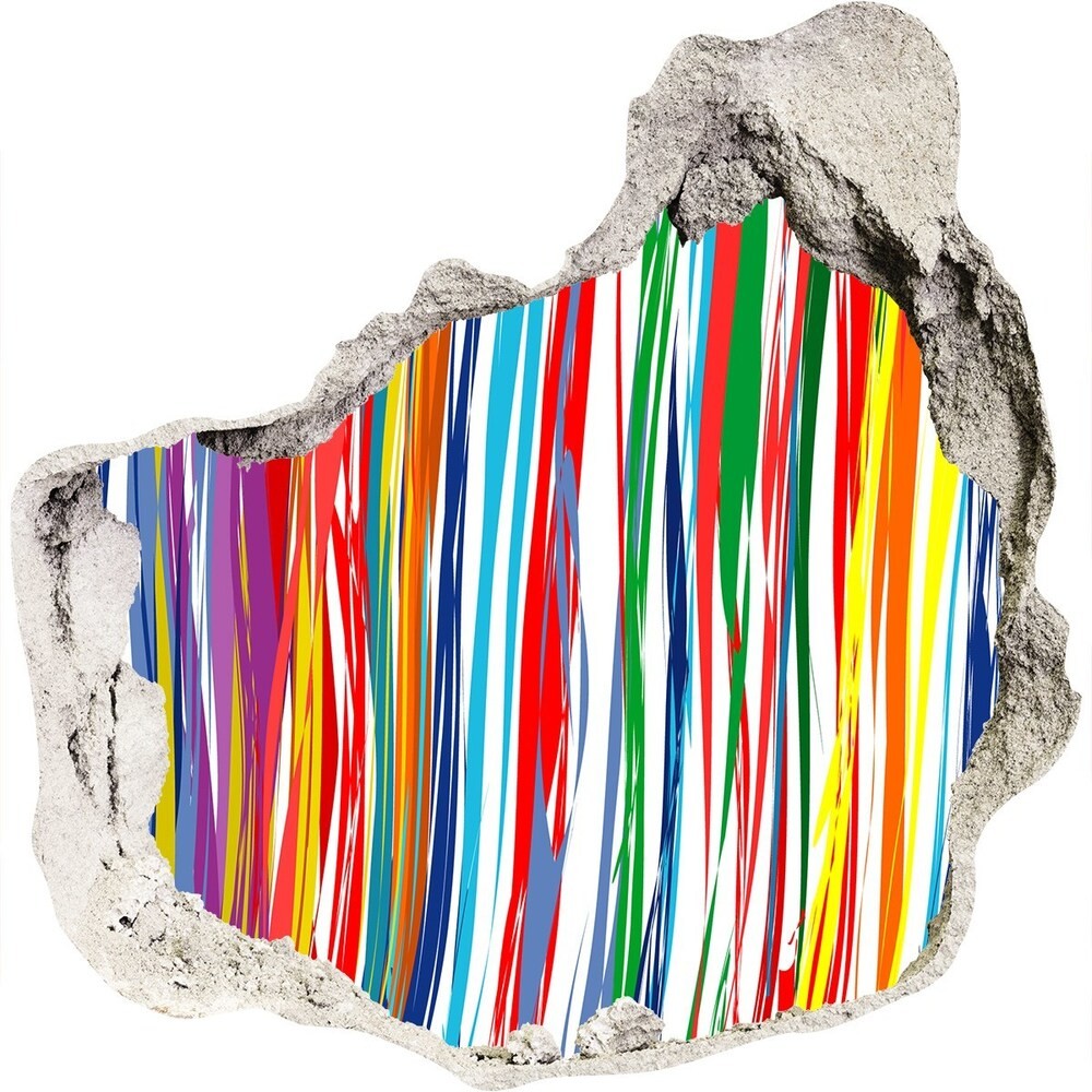 Wallmuralia.pl Dziura 3d fototapeta naklejka Kolorowe paski