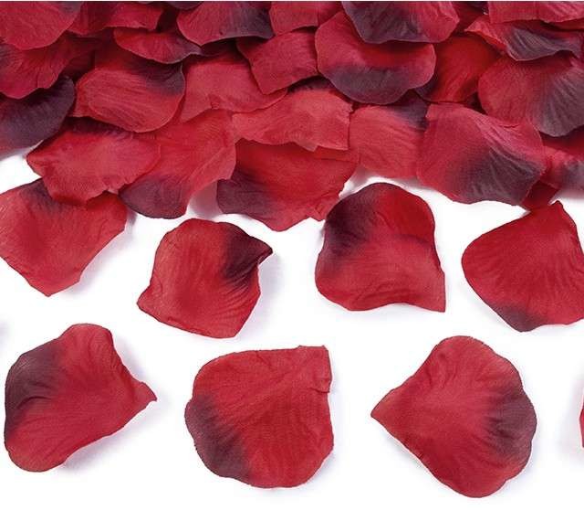 PartyDeco Płatki róż w woreczku, czerwone cieniowane 100 szt PLRD100-007B