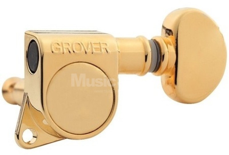 Grover Mini Rotomatics Guitar Machine Heads, Gold / 6-in-Line (left)
