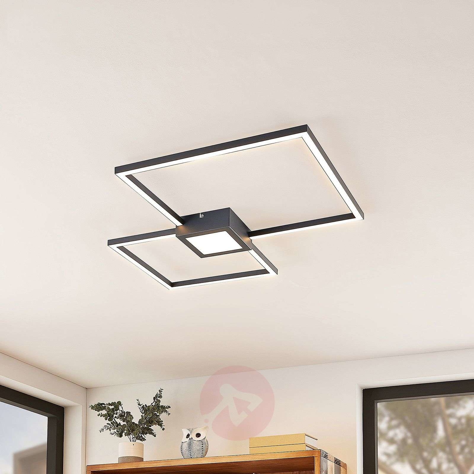 Lindby Duetto lampa sufitowa LED antracyt 28W