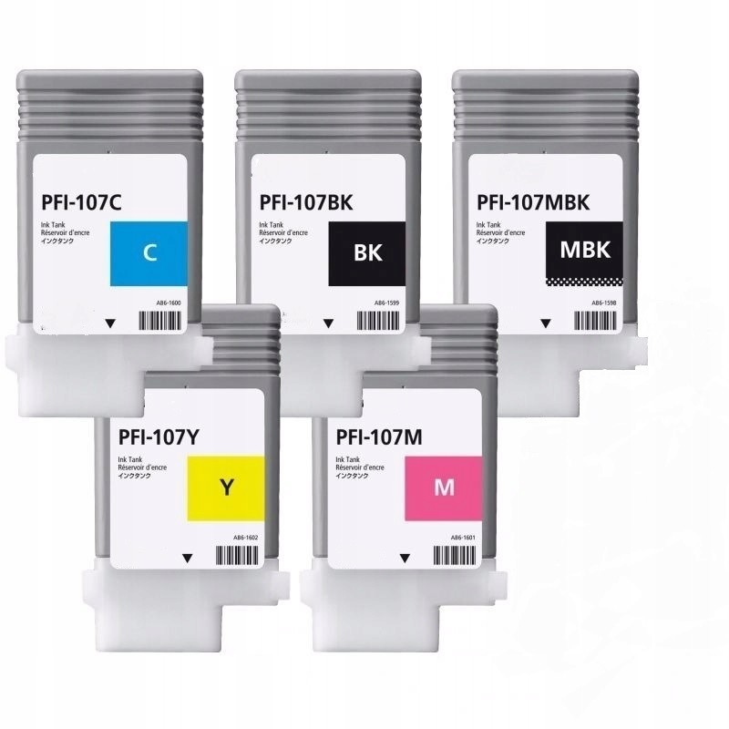 5X Tusz PFI107 cmyk do Canon IPF770 IPF780 IPF785
