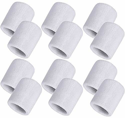 bememo 12 opakowanie taśmy sportowa bransoletka bawełna spawalnicza pasma dla mężczyzn i kobiet dobrze do tenisa koszykówkę biegania Gym przygotować biały unknown