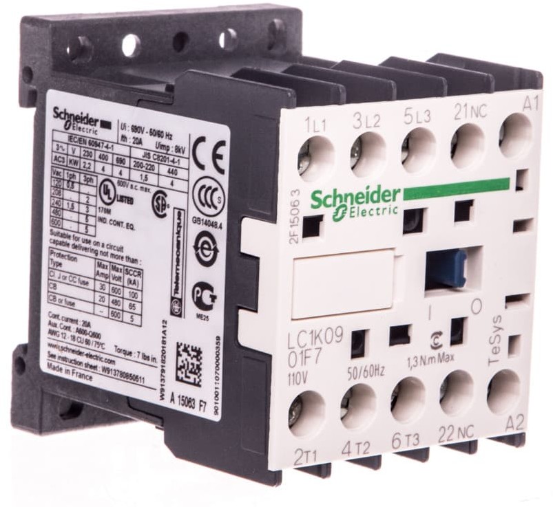 Schneider Electric Stycznik mocy 9 A 3P 3Z 115 V AC LC1K0901F7 LC1K0901F7