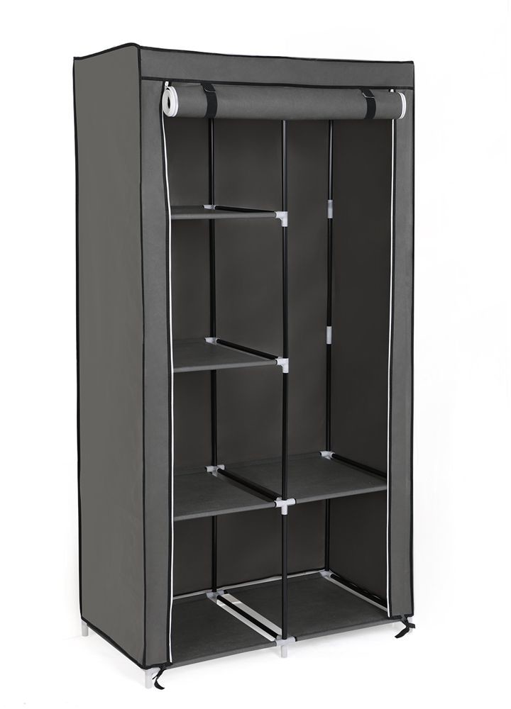 AmeliaHome AmeliaHome - Szafa na ubrania Materiałowa Szara CASPER