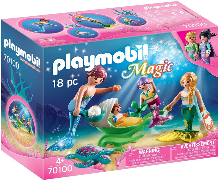 Playmobil Magic Rodzina syrenek z wózkiem z muszli 70100