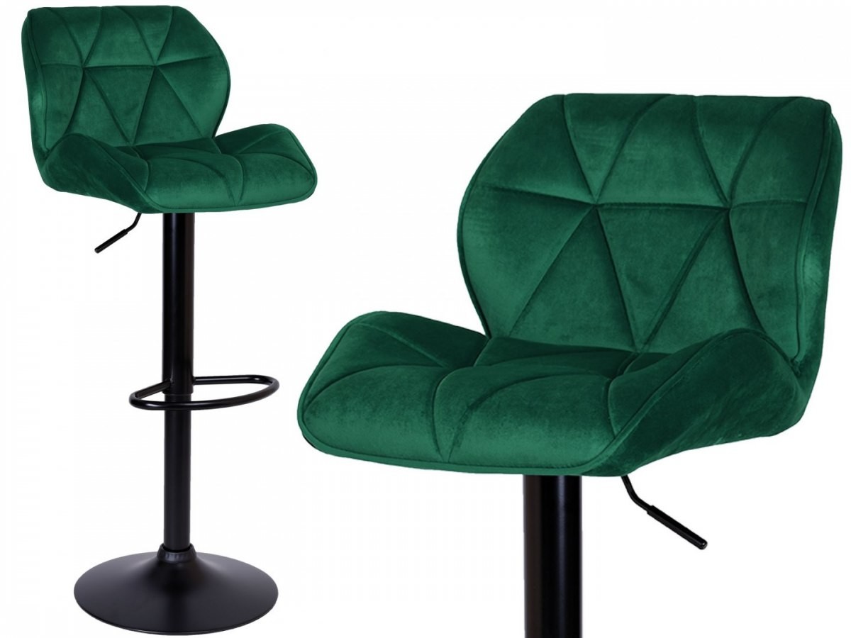 Krzesło barowe GRAPPO VELVET ciemno-zielony 5902340321720