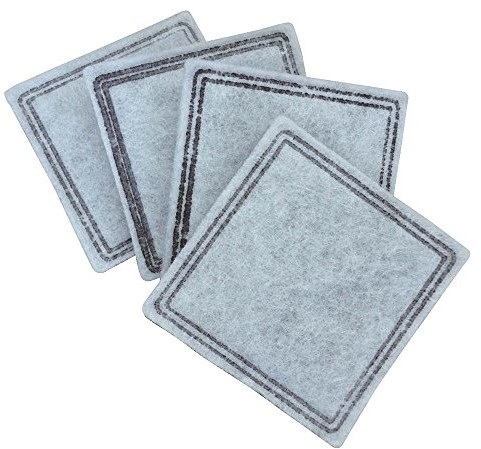 PetSafe Aqua filtr wymienny filtr, filtr z węglem aktywnym do Stream i Cube fontanna do picia, organicznych przeciw zapachu i bakterie, świeże przejrzysty woda, organiczna, Multi Pack, 4 sztuki, kotów i psów MAC19-15764