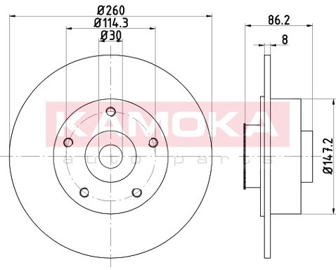 KAMOKA Tarcza hamulcowa 1031064