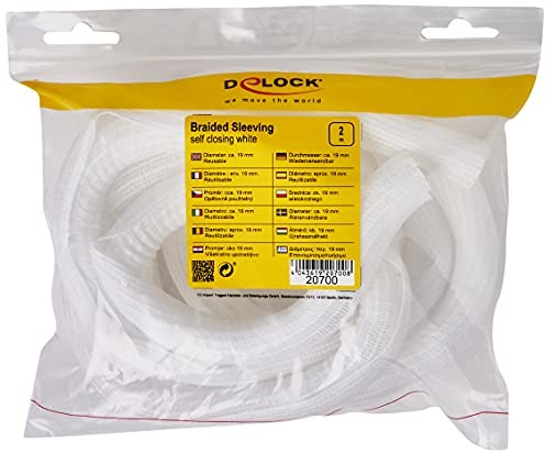 Delock Wąż pleciony samozamykający 2 m x 19 mm biały 20700