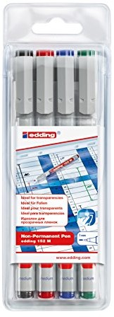 Edding 4  152  4 markery OHP 152 m, NON-Permanent, 1 MM, sortowane e-152-4