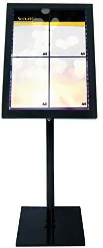 Securit Securit MCS-4A4-BL-SET Black Star wyświetlacz informacyjny LED z białymi diodami LED, kabel 5 m, śruby montażowe, metalowy panel i magnesy MCS-4A4-BL-SET
