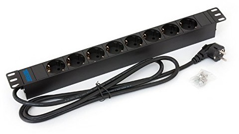 Unbekannt tritón RAB-PD-X02-A1 48,26 cm (19 cale) listwa z gniazdami wtykowymi, 8-krotnie Czarny