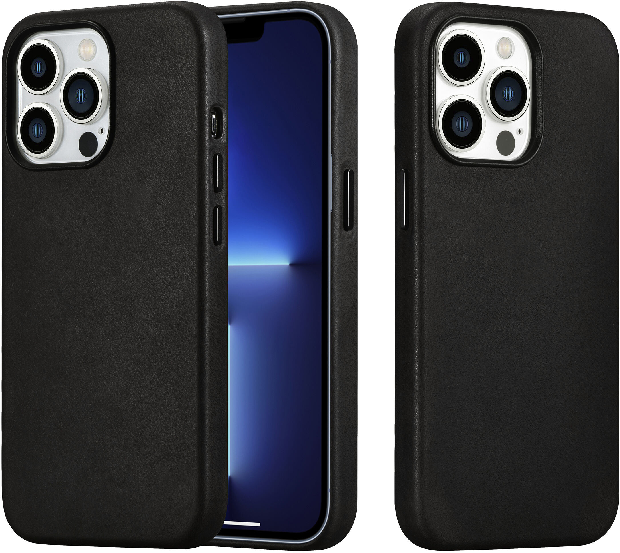 ICARER CH Leather case do iPhone 13 Pro Max etui skórzane (kompatybilne z MagSafe) czarny (ALI1210-BK) ALI1210-BK