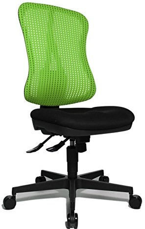Topstar Topstar Head Point SY ergonomiczne krzesło biurowe, krzesło do biurka, siedzisko wyprofilowane (z regulacją wysokości), obicie z materiału, kolor zielony/czarny