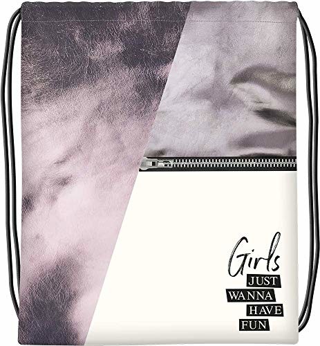 Jako Grafik-Werkstatt Grafik Werkstatt 62054 plecak wysokiej jakości Gym Bag | Girls just Wanna Have Fun worek gimnastyczny z metalicznymi akcentami 62054