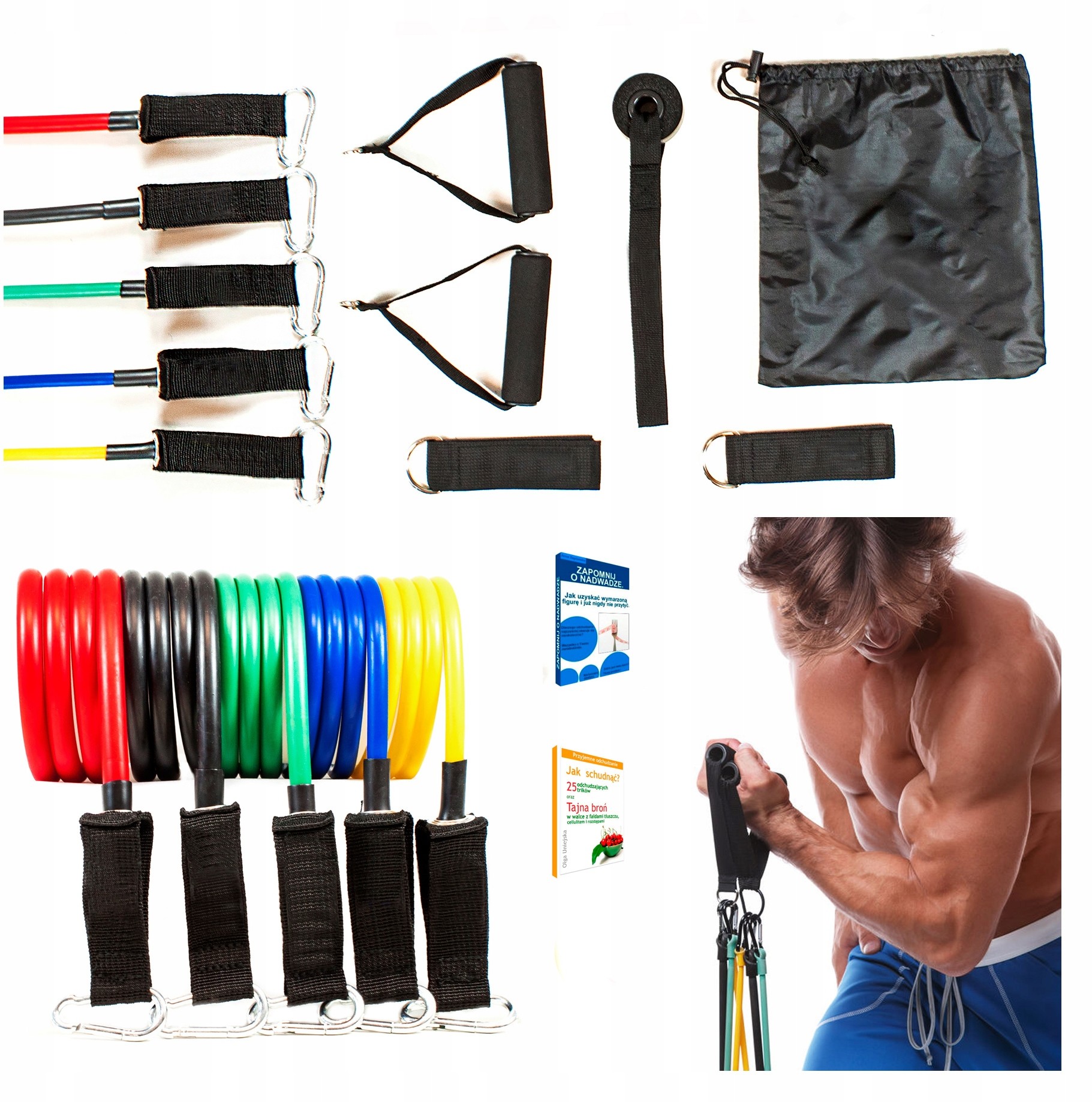 Zestaw 5 Gum oporowych do ćwiczeń, Crossfit Mocne