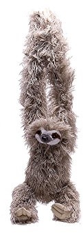 Wild Republic 16387 wiszący pluszowy leniwiec z zapięciami na rzepy, 44 cm 16387