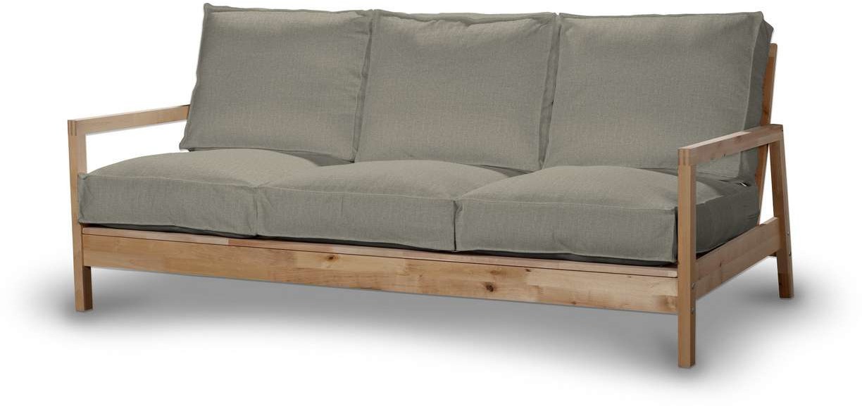 Dekoria pl pl Pokrowiec na sofę Lillberg 3-osobową nierozkładaną szaro-beżowy szenil Sofa Lillberg 3-osobowa City 626-704-80