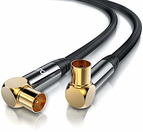 CSL-Computer CSL  1 m HDTV kabel antenowy z Braiding  wtyczka koncentryczna (kąt) do złącza koncentrycznego (kąt)  135 dB 75 Ohm  kąt 90°  DVB-T i DVB-T2 DVB-C DVB-S DVB-S2 radio UKW DAB 722304914722