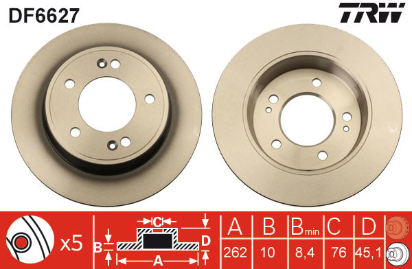 TRW Tarcza hamulcowa DF6627