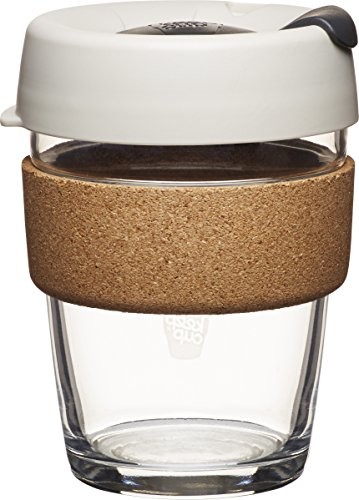 KeepCup Kubek Coffee to go ze szkła, z uchwytem z korka - brew - medium, 340 ml, 12 BFIL12