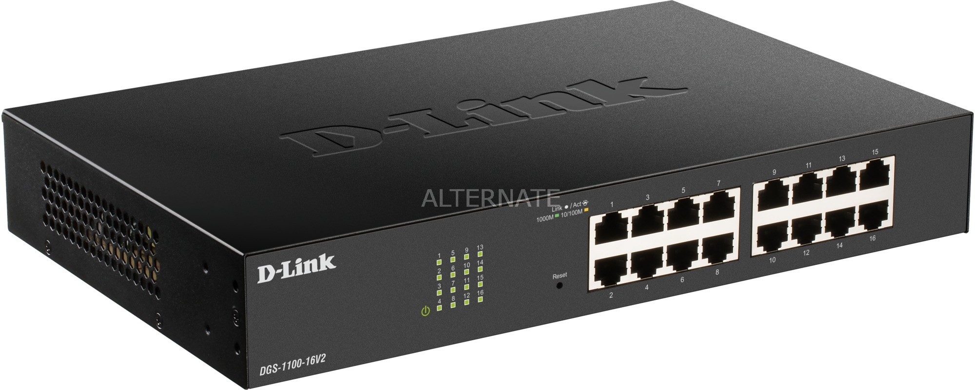 D-Link DGS-1100-16V2 $518$519cza sieciowe Zarz$520dzany Gigabit Ethernet (10/100/1000) Czarny, Prze$521$522cznik