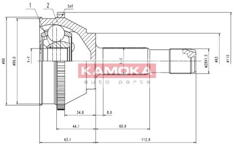 KAMOKA Zestaw przegubu, półoś napędowa 6506
