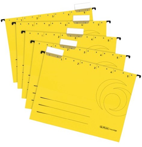 Herlitz 5874672 teczka wisząca 5 szt. w opakowaniu, kolor żółty 5874672