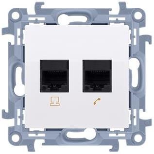LEDart komputerowo-telefoniczne RJ45+RJ12 białe C5T.01/11 Kontakt Simon10