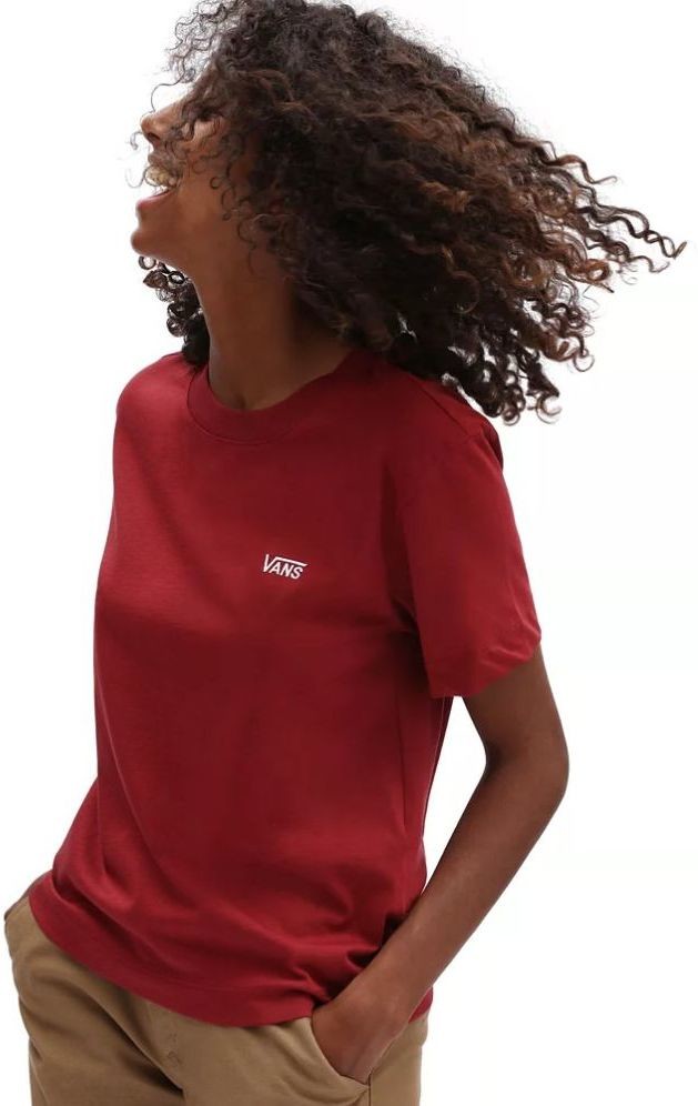 Vans t-shirt damski JUNIOR V BOXY TEE Pomegranate