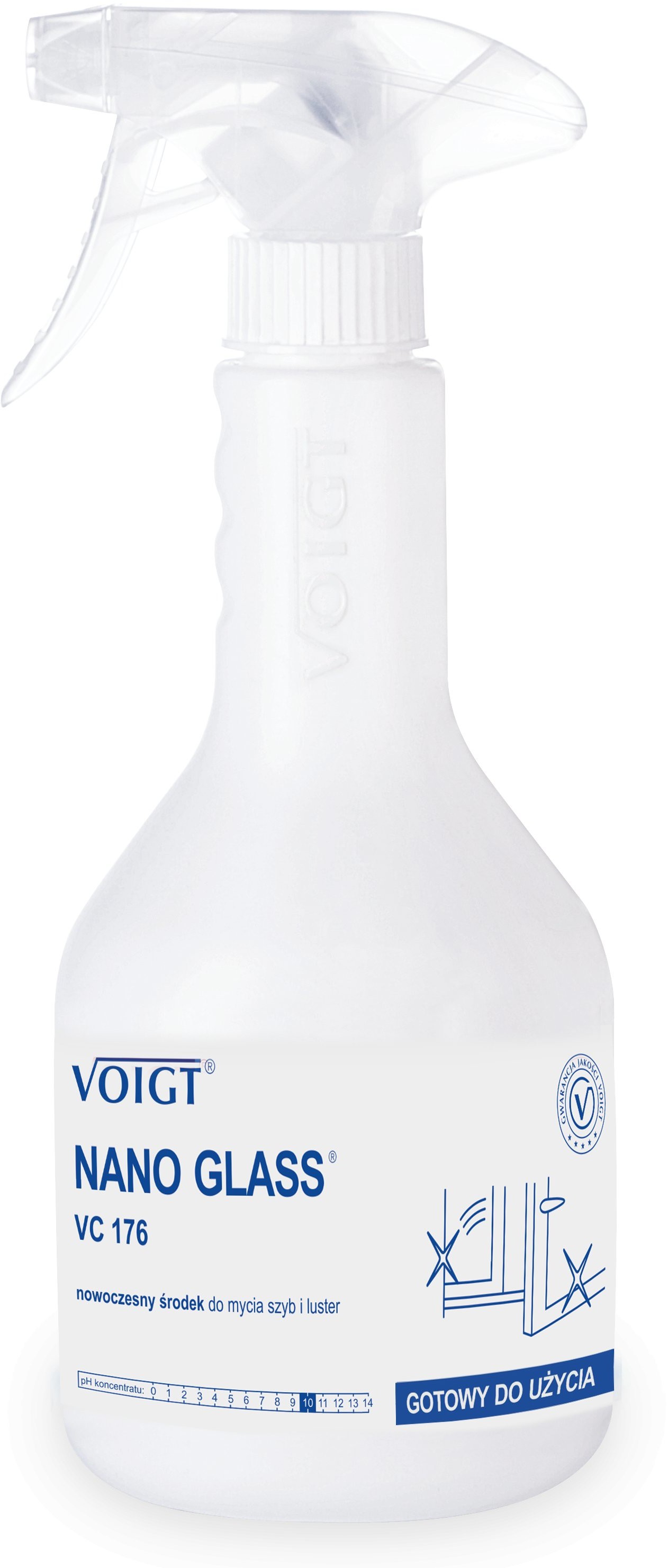 Voigt VC 176 NANO GLASS do bieżącego mycia szyb luster i powierzchni szklanych w nanotechnologii VC 176 0.6l.