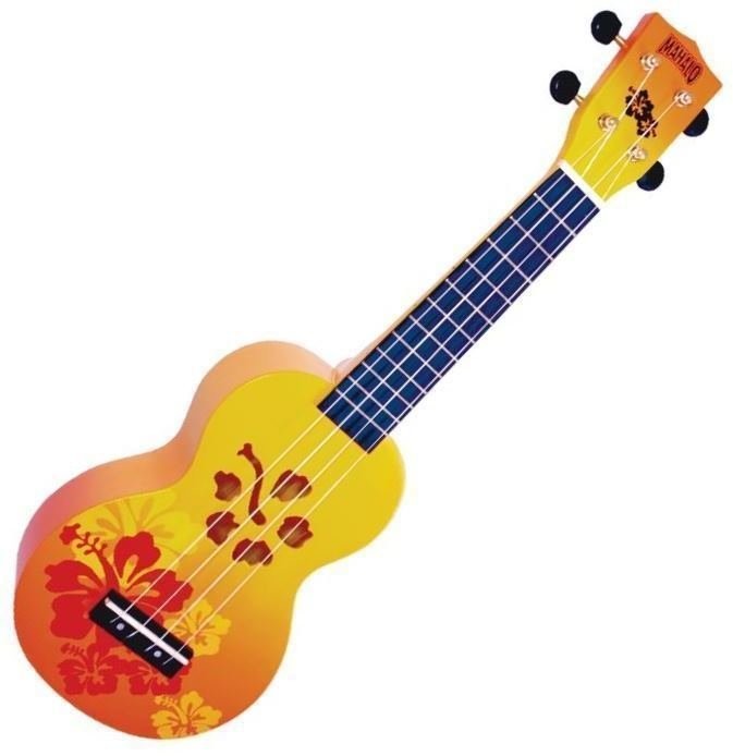 Mahalo Soprano Ukulele Hibiscus Orange Burst
