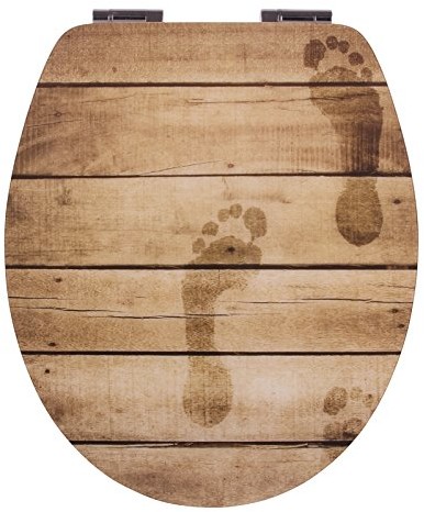 Sitzplatz Deska sedesowa High Gloss dekoracja Foot Print | deska toalety | deska klozetowa z drewna | | metalowy zawias | automatycznego opuszczania Soft-Close-Fast-Fix-szybkim zapięciem