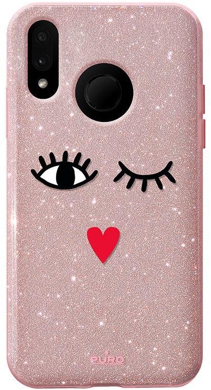 PURO Glitter EYES Shine Cover - Etui Huawei P20 Lite (Rose Gold) Limited edition HWP20LSHINE1RGOLD